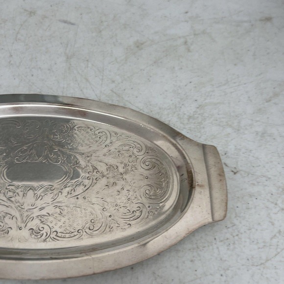 Vintage English Serving Tray Round Ornate Art Nouveau - Picture 5 of 10